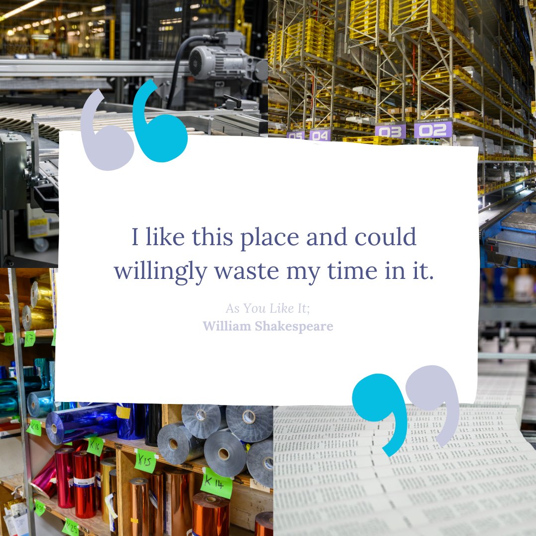 Happy Shakespeare Day to all! The below quote from his play 'As You Like It' perfectly sums up how we feel whenever we get to visit our marvellous book factory ❤️📚