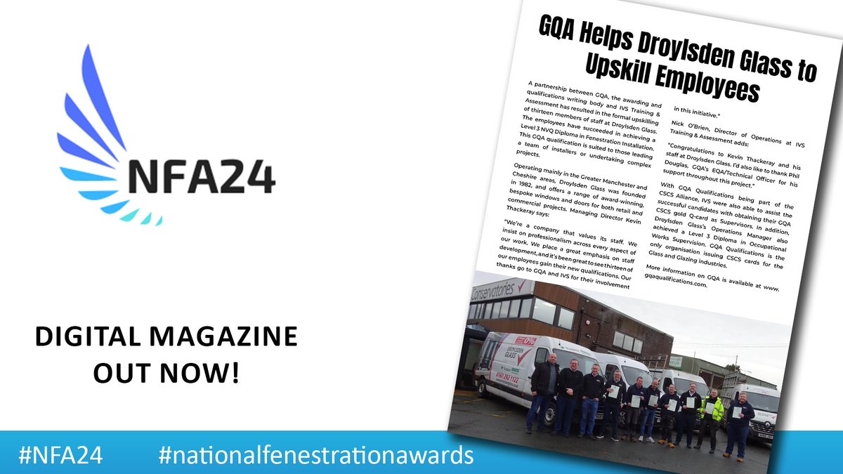 Check out the latest news from GQA Qualifications in the latest edition of NFA Digital! Click here to read now: issuu.com/fenestrationaw…