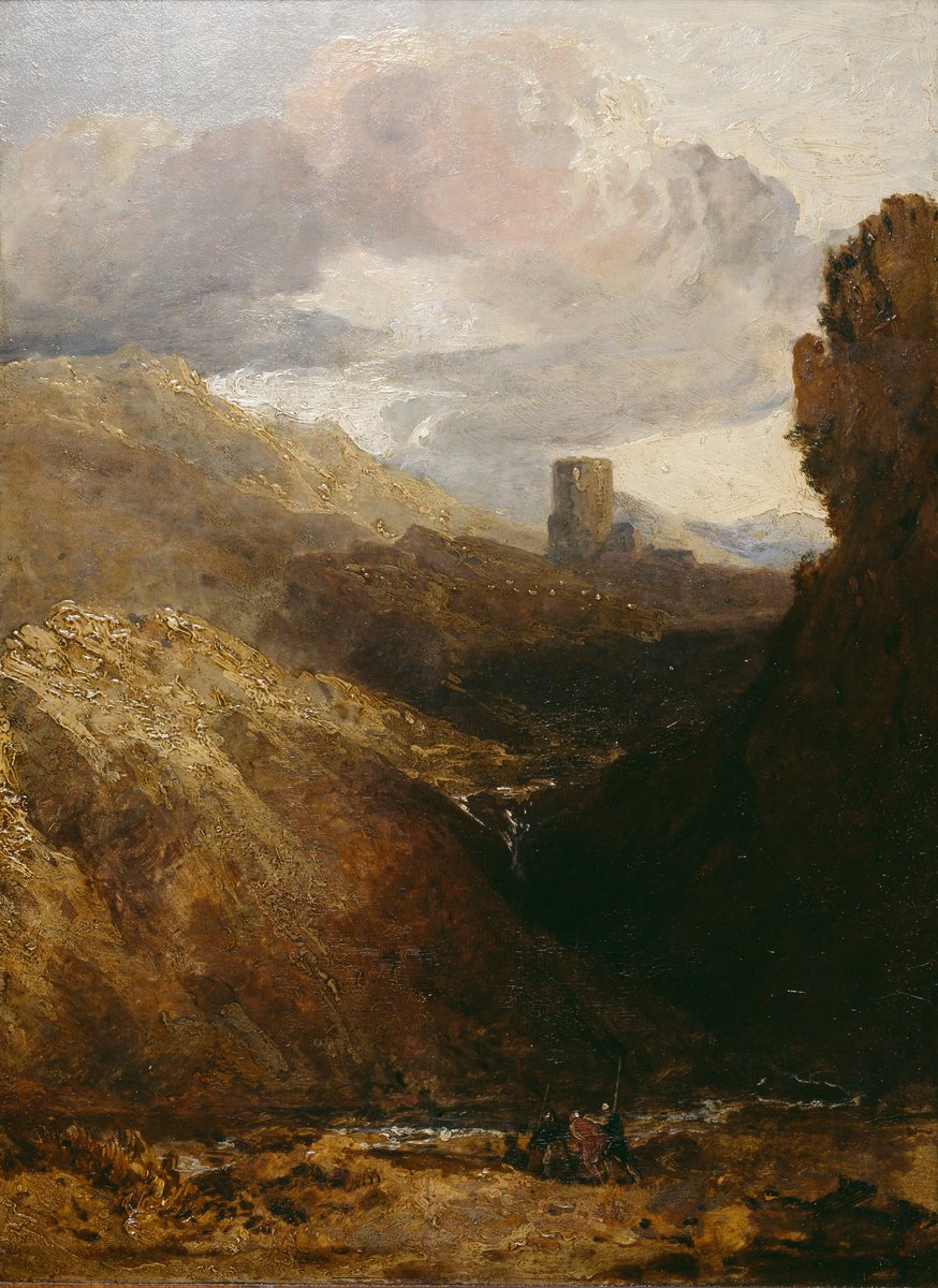 🎨English Romantic painter, printmaker and watercolourist, William Turner was born #OnThisDay in 1775. This painting of Dolbadarn Castle is kept here at the Library and is currently on display at the Treasures exhibition. library.wales/visit/things-t…