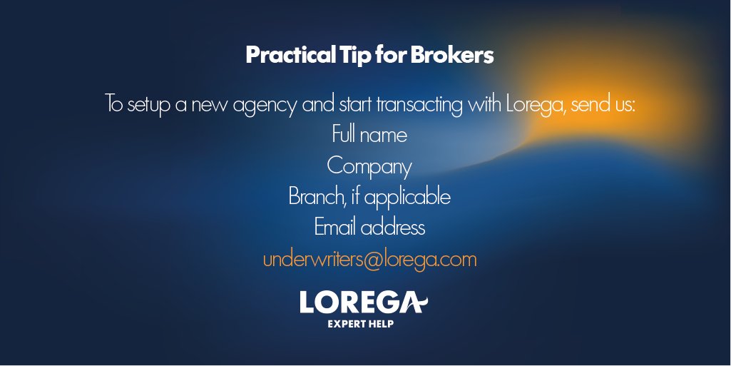 LoregaClaims's tweet photo. Practical tip: Brokers that need to setup an agency with Lorega simply need to email us a few details. Be in touch today! https://t.co/CK4w9kBuy9
#ExpertHelp #ClaimsExpert #LossAdjuster #LossRecovery #ClaimsManagement #Brokers #Underwriting https://t.co/euWVw5iw08