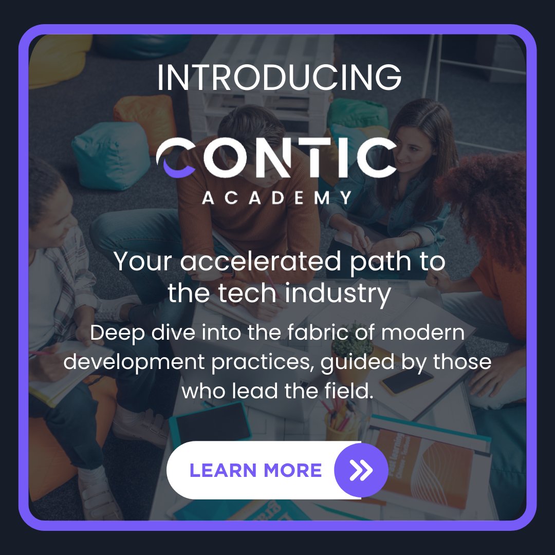 ConticTech's tweet image. Our core ethos at Contic is centred around People and how our approach to bespoke problem-solving can have profound effect. We aim to provide the same quality, expertise and industry know-how with #ConticAcademy. Find out more at ow.ly/C7fc50RlAWk

#TechEducation