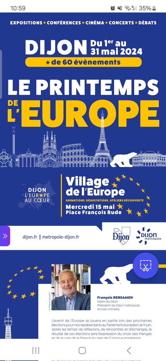 Demandez le programme ! Le Printemps de l'Europe à @dijon ce sont des dizaines d'événements éclectiques en mai 2024 parmi lesquels ceux de @EuropeBFC 📣🇪🇺 dijon.fr/actualites/pri… @frebsamen @SZivkovicDijon @Lpfandermeny @MolinozPatrick