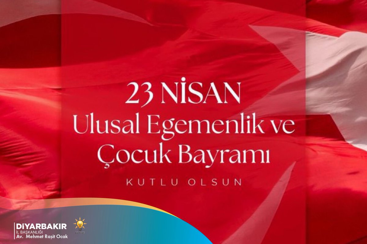 23 Nisan Ulusal Egemenlik ve Çocuk Bayramı'nı en içten dileklerimle kutluyor, bu kutlu günün milli birlik ve beraberliğimize vesile olmasını diliyorum. #23Nisan #UlusalEgemenlikveÇocukBayramı