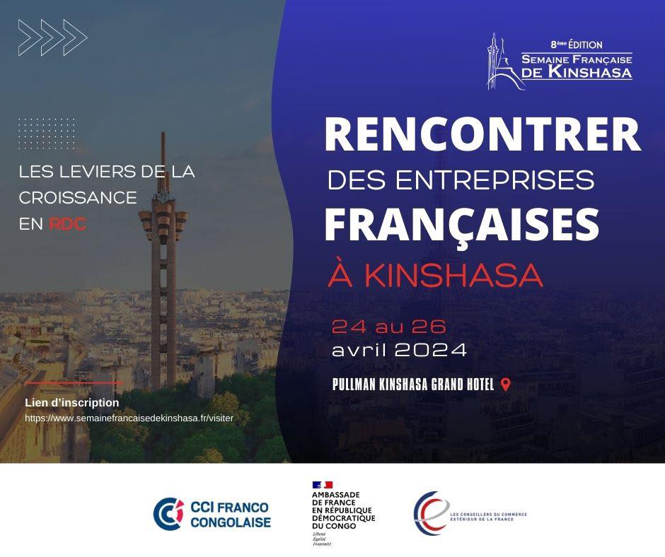 ACERD_RDC's tweet photo. Découvrez les leviers de la croissance en RDC du 24 au 26 avril à l’Hôtel Pullman Kinshasa Grand Hôtel.

Lien direct d’inscription gratuite :
https://t.co/9XbuVrfwzs
#SFK #Acerd #Kinshasa #entreprises https://t.co/K9j0MQKjrA