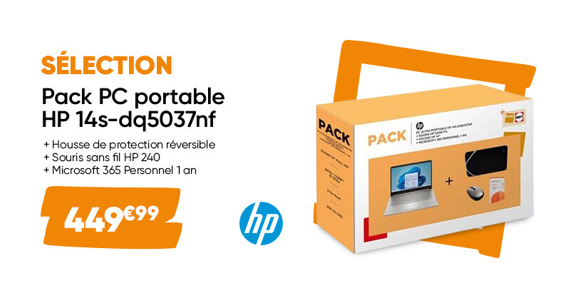 #OffreFnac 💻 Découvrez à partir de 449.99€ le pack PC portable HP 14s-DQ5037NF avec sa housse de protection réversible, sa souris sans fil HP 240 et Microsoft 365 personnel durant 1 an. 🤩 👉 lc.cx/Hq7mIu