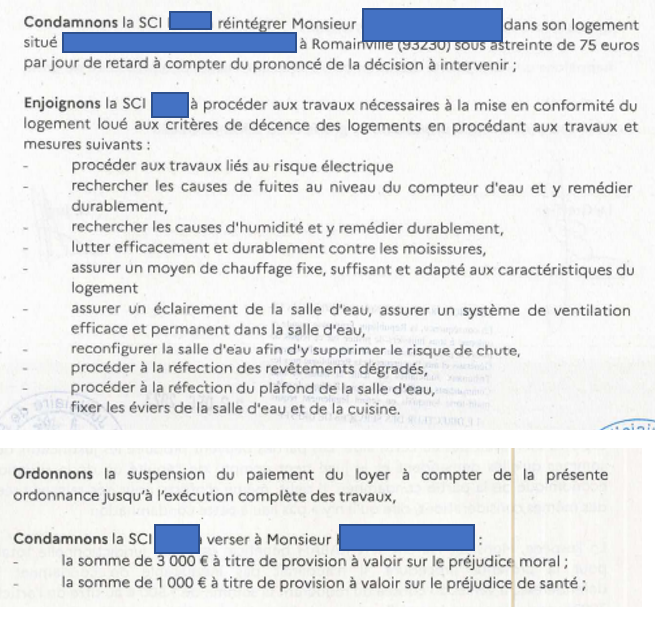 EriConstantin's tweet photo. 📢Accompagné par son avocate et @ADILSSD93, soutenus par la @Abbe_Pierre,  le juge vient de condamner le propriétaire à réintégrer son locataire expulsé illégalement (changement de serrure), à faire les travaux (loyers suspendus en attendant) et à lui verser 4 000 euros de DI !👏 https://t.co/zxWboVgPBr