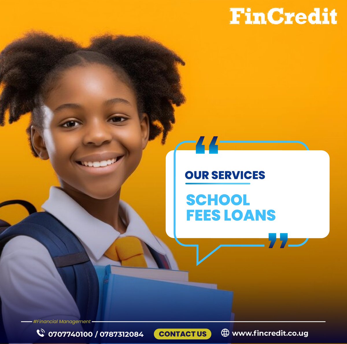 Make every semester stress-free! 🎓 Our school fees loans are designed to keep the focus on learning, not on fees. Apply today and invest in a brighter future! #Fincredit #SchoolFeesMadeEasy #EducationFirst #InvestInEducation