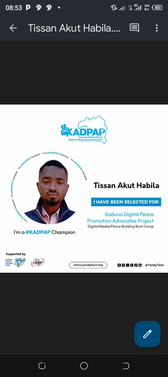 Am please to announce to you all that I will part of this innovative and transforming projects, #kadpap. We are about to change the narrative in kaduna state.... Stick with us as more informative educative and developmental strides will be achieved through peace advocates....