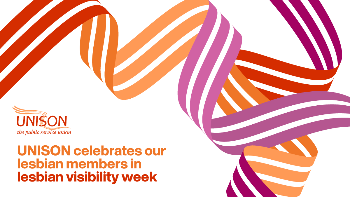 We @unisontheunion celebrate all our lesbian members in lesbian visibility week! Keep up to date on our latest guidance to make your workplace more LGBT+ inclusive via unison.co.uk/out #UnifiedNotUniform #LVW24