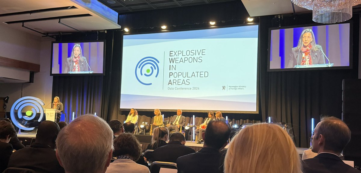 The challenge of the use of explosive weapons in populated areas is “one of the most pressing humanitarian issues of our time” - @MelanieRegimbal of @UN_Disarmament #Ewipa