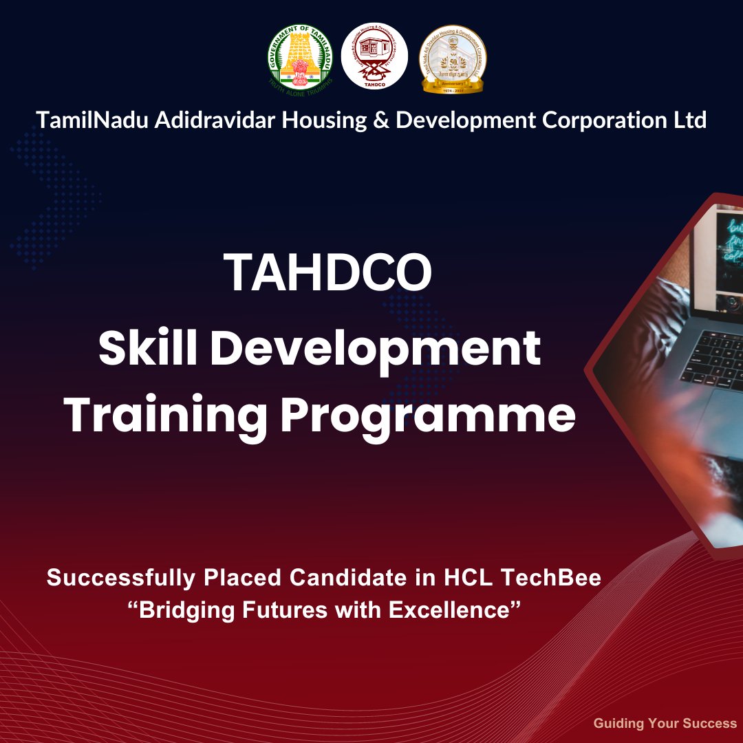tahdco's tweet image. TAHDCO proudly announces the successful placement of candidates from our Skill Development Training Programme at HCL TechBee. &quot;Bridging Futures with Excellence.&quot; #tahdcotraining #careersuccess #hcltechbee #tahdco