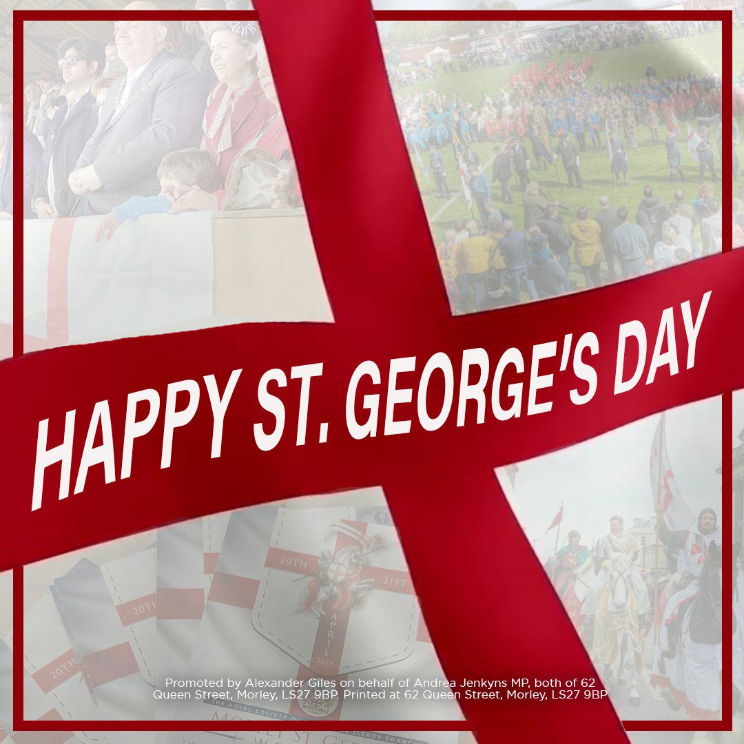 Happy St. George's Day! Let's raise our flags high and celebrate the spirit of England. Together, we'll champion our traditions, honour our history, and embrace the strength and resilience of our great nation.