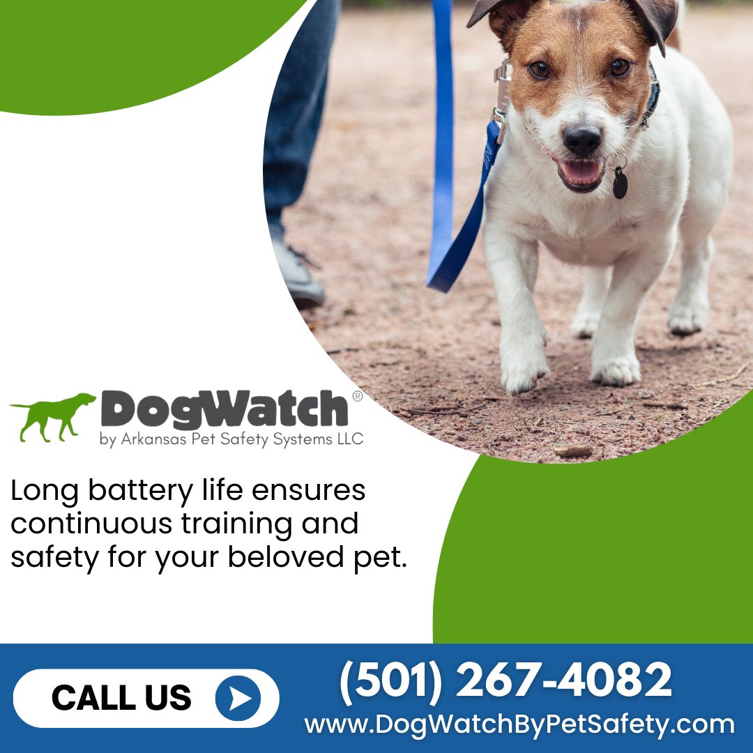 Are you concerned about battery life? The SideWalker lasts days on a charge, complementing our indoor fence in Hot Springs, AR—continuous safety and training. Ensure your pet's well-being. Call (501) 267-4082. #LongLastingSafety #PetTraining