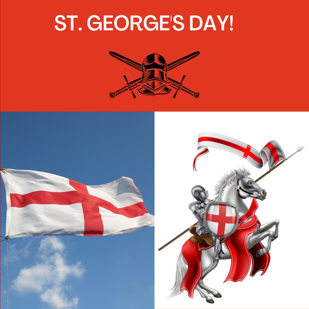 🏴🐉 Happy St. George's Day! 🐉🏴

The legendary bravery and chivalry of St. George, the patron saint of England, His courage in slaying the mighty dragon symbolizes the triumph of good over evil. 

#StGeorgesDay #England #EnglishPride #Dragonslayer #KnightInShiningArmor
