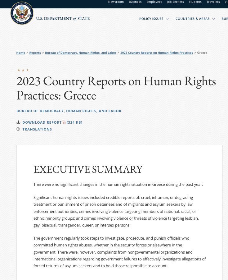 Διεθνής διασυρμός της χώρας με αποκλειστική ευθύνη της κυβέρνησης Μητσοτάκη - Το Στέιτ Ντιπάρτμεντ αφιερώνει 46 σελίδες και πάνω από 10.000 λέξεις στην Ελλάδα.
#Μητσοτακης #Ευρωεκλογες #νδ #ΝΔιαπλοκή #ΕΥΡΩΕΚΛΟΓΕΣ2024  #Κυβέρνηση_Μητσοτακη
