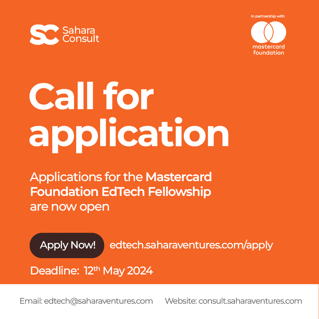 ⏳ Don't wait until the last minute! ⏳ EdTech companies the time is now to apply for the Mastercard Foundation EdTech Fellowship. Fellows benefits include: ✅Tailored technical and business support ✅Regulatory guidance ✅Strategic partnerships 1/2