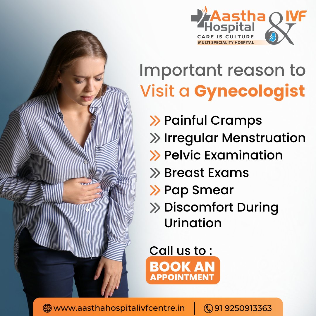 Important Reason To Visit a Gynecologist.

#aasthahospital #aasthahospitalivfcentre #delhi #tilaknagardelhi #OrangeGlobal #Pediatricians #ChildHealth #gynaecology #paediatric #PCOS #FertilityExpert #Infertility #ReproductiveHealth #delhi #baby #newborn #instalike