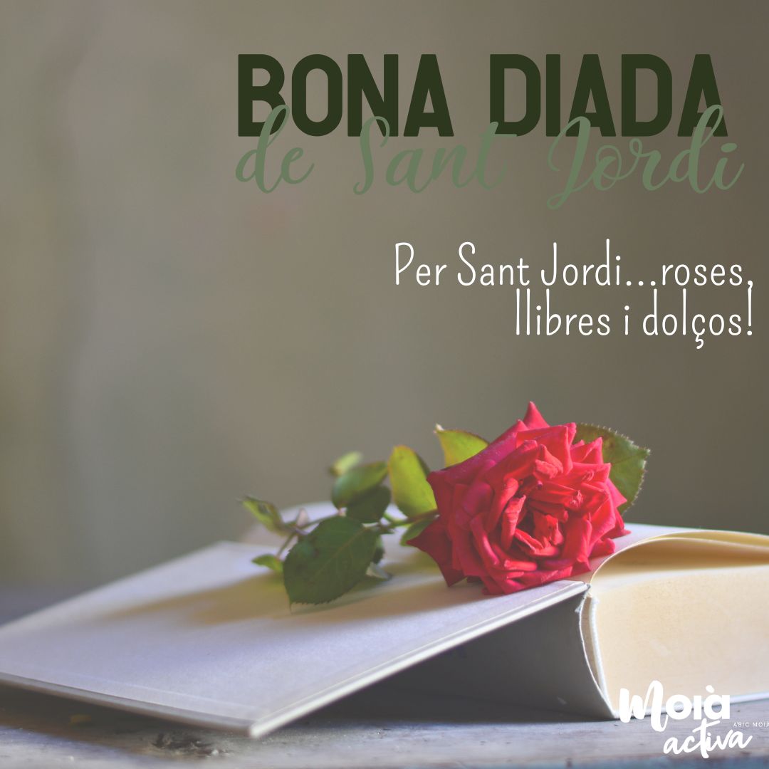 AbicMoia's tweet photo. Celebra aquest Sant Jordi a Moià
1️⃣Escull el llibre que més t'agradi a @la_ploma_moia
2️⃣Degusta els dolços típics del dia d'avui a @forncalbou i @forndecabrianes
3️⃣Passeja't per Moià i coneix les obres dels escriptors locals, que trobaràs davant d'alguns comerços de l'@abicmoia https://t.co/KpYbOIsdFH