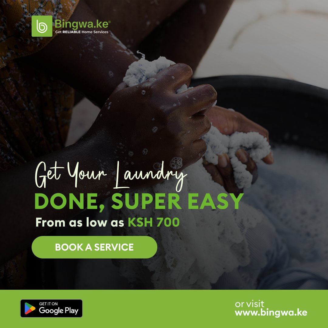 bingwa_services's tweet photo. Laundry piling up? No sweat! Get it sorted from just 700 bob on Bingwa.
Tap, book, and relax. Weekend made easy! π«
https://t.co/cMiOsvZjic
#reliable #homecleaning #1AppforRELIABLEHomeServices #Bingwa #Bingwareliablehomeservices #GsortnaBingwa https://t.co/ovhYIjIFvv