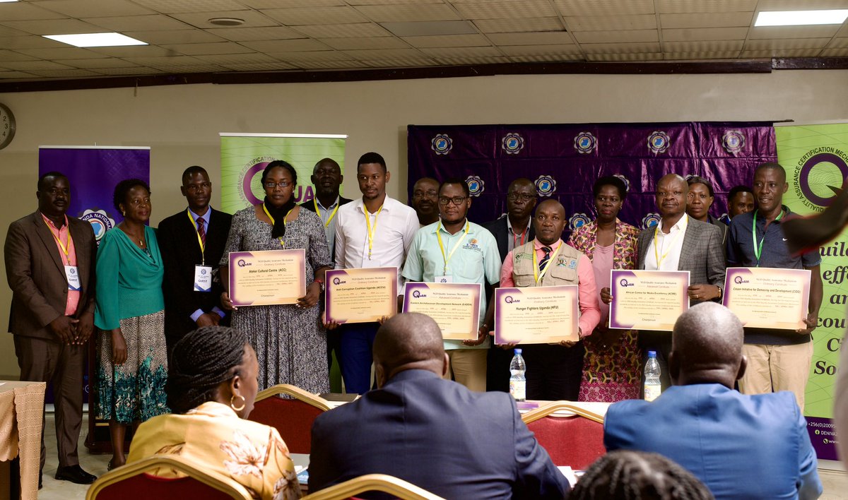 ngoforum's tweet photo. 🏆 Congratulations to the 7 NGOs that were awarded #QuAM certificates on April 18th, 2024. 

Their commitment to self-regulation &amp; quality assurance sets a commendable standard for the sector.

Learn More>https://t.co/iOHReL1aqS

@DENIVA_official @Uganda_QuAM https://t.co/0XJRNoTLXp