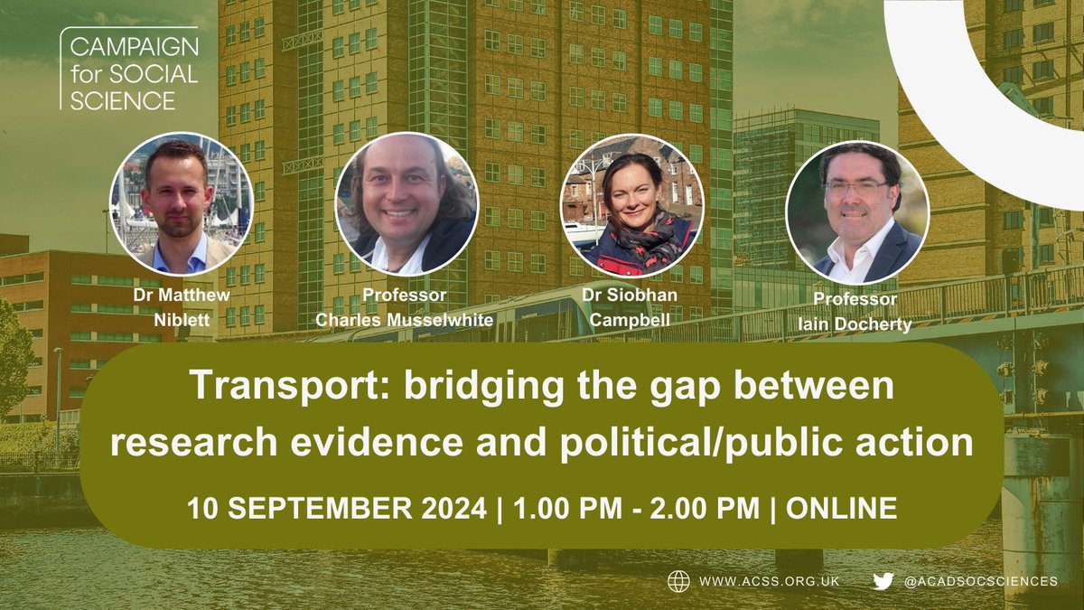 We are launching a new #Election24 #TransportPolicy webinar on delivering the carbon, health & social benefits that can come from reduced car use. Join Dr Matthew Niblett (chair), @charliemuss, Dr Siobhan Campbell (@wsp_uk) & @iaindocherty. Register now➡️ us06web.zoom.us/webinar/regist…