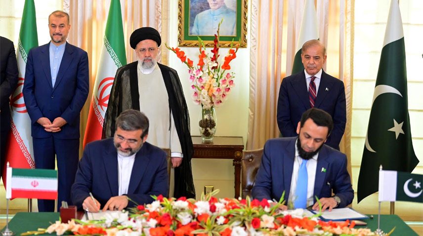 ‘Pakistan, Iran sign 8 agreements, MoUs’ In a historic visit, Iranian President Raisi announced to increase the volume of bilateral trade to $10 billion in the next five years. Pakistan and Iran have signed eight agreements and MoUs for cooperation in diverse fields. The