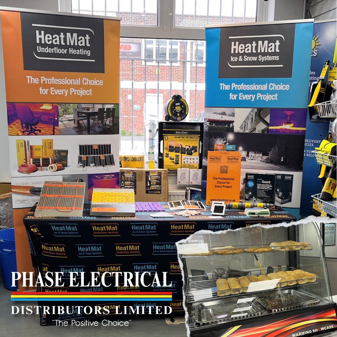 phaseelectrical's tweet photo. 🔥@HeatMatLimited are at our Bexhill Branch this morning until 12:30!
Come on down to explore the latest in underfloor heating, and grab a free pastry whilst your here 🥧☕
#heatmat #heating #underfloorheating #electrician #sparky #bexhill #sussex #eastsussex #trademorning https://t.co/n6fTbVTEOp