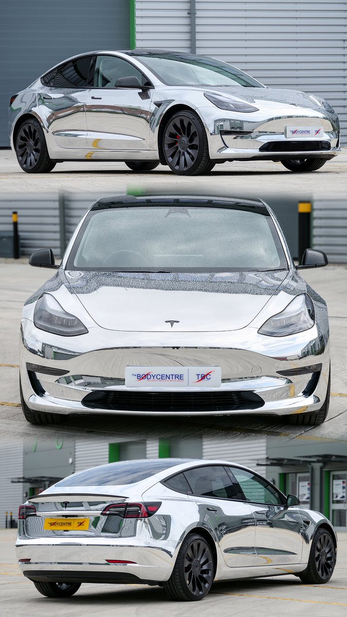 Mirrored Chrome. Yes or No? 🤔 

#Tesla #carwrap #carporn