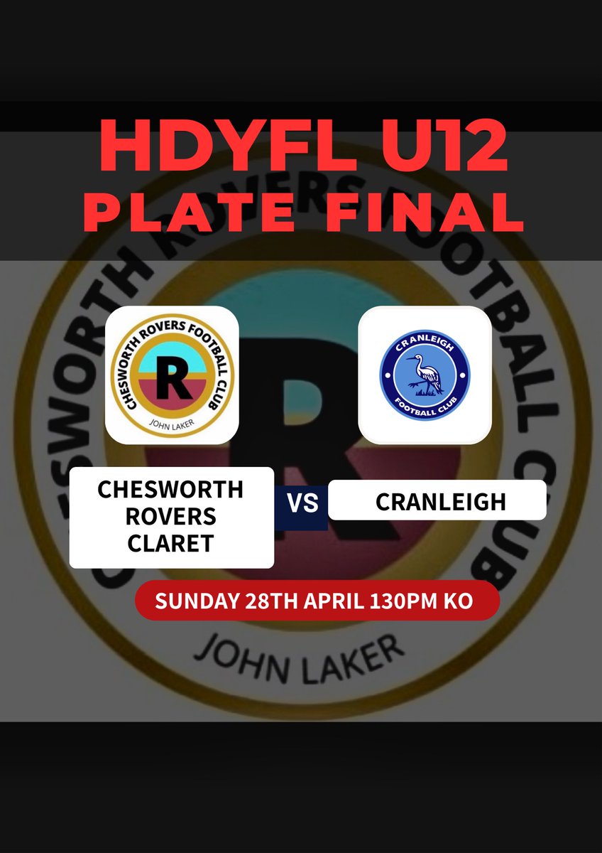 Another Chesworth final! Our U12 clarets have their plate final this Sunday. Let’s go boys and girls 💥⚽️🏆