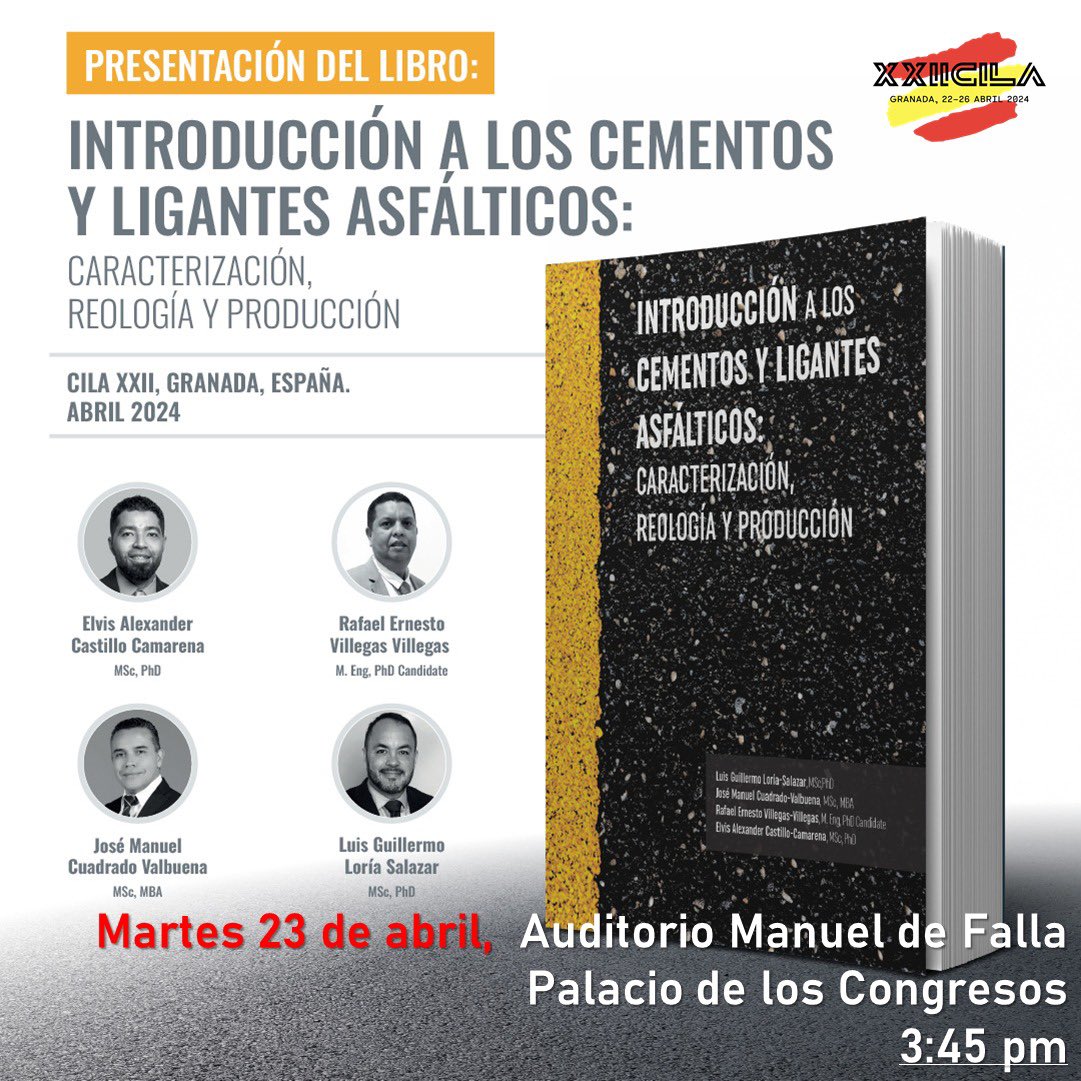 Presentación HOY. Palacio de los Congresos, Granada, España.  #asfalto #XXIICILA <a href="/Perisandru/">#Carreterasyalgomas Andrea Peris</a> <a href="/jjpotti/">Juan Jose Potti</a> <a href="/asphaltdefender/">Raymundo Benítez</a> <a href="/cfonsecai/">Claudio Fonseca</a>