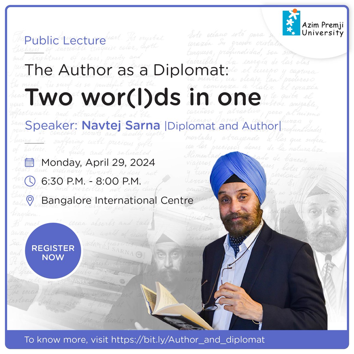 Explore the captivating fusion of literature and diplomacy with Navtej Sarna! 📷 Discover how words become bridges in the entwined realms of storytelling and international relations. Join us on 29 April as we unravel the harmony between diplomacy and art in this…