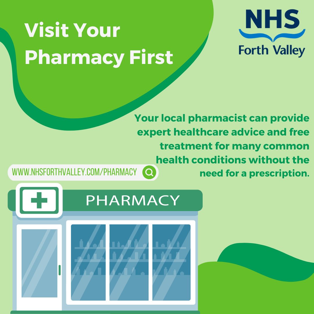 Do you know about NHS Pharmacy First Scotland? 🤔 Conditions you can get help for include: ➡️ Impetigo ➡️ Acne ➡️ Allergies ➡️ Athlete's Foot ➡️ Cold Sores ➡️ Shingles + Many more Get more info and find the full list of conditions at #NHSinform ⬇ nhsinform.scot/.../nhs-pharma…