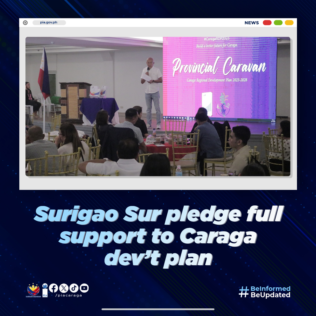 NEWS | Surigao Sur pledge full support to Caraga dev’t plan

Full story here: rb.gy/2rok3y

#PIACaraga
#BeInformed
#BeUpdated
#BagongPilipinas