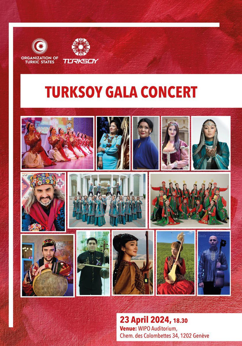 Join us tonight for the Gala Concert of the Turkic Week! #TurkicWeekinGeneva #TurkicWeekGeneva #TogetherWeAreStronger