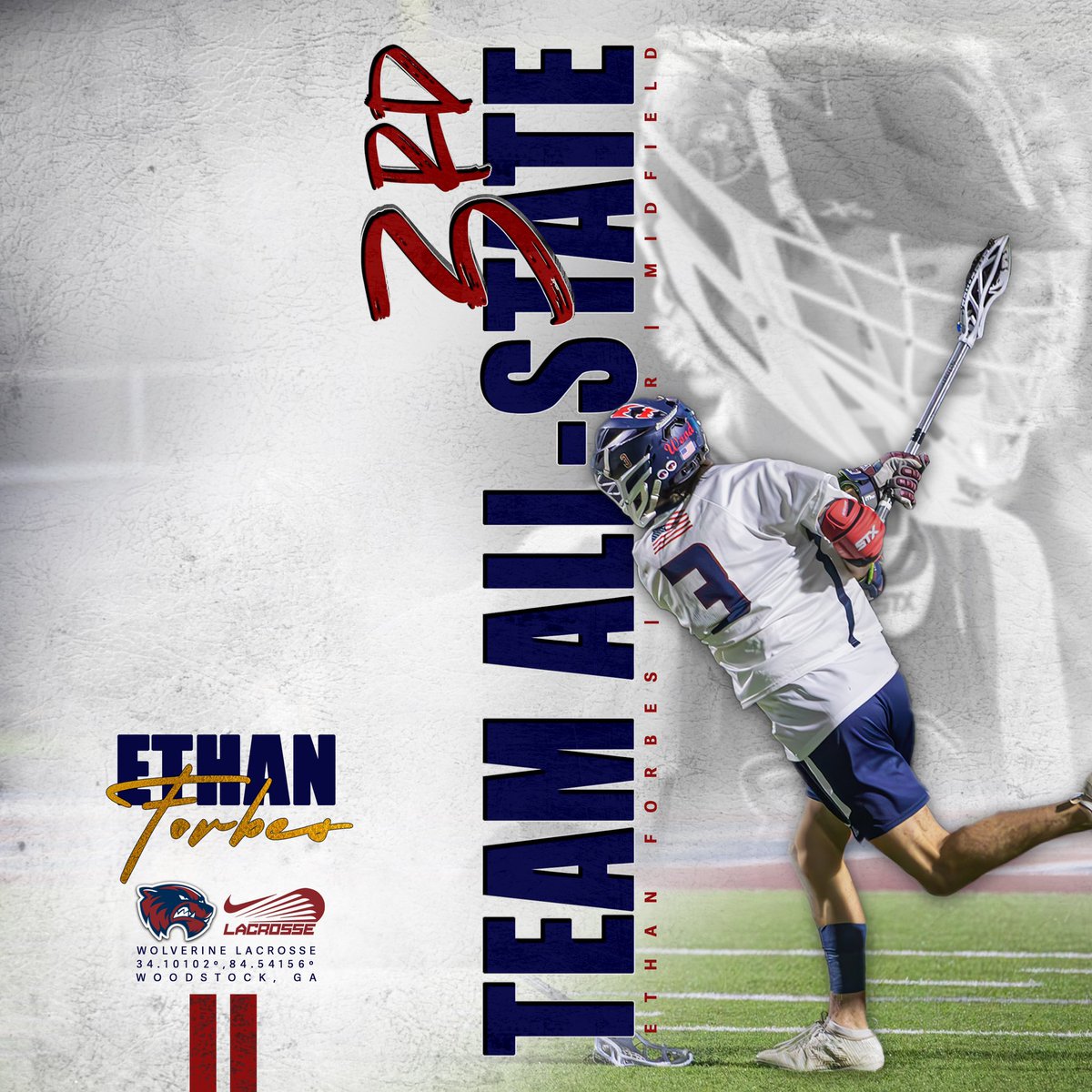 WoodstockLax1's tweet photo. 🥉𝗖𝗢𝗡𝗚𝗥𝗔𝗧𝗨𝗟𝗔𝗧𝗜𝗢𝗡𝗦🥉@_Ethan_Forbes_ on being recognized by coaches across the state as the top O-Mid in Georgia!
.
3️⃣rd Team All-State: 𝗠𝗜𝗗𝗙𝗜𝗘𝗟𝗗
.
.
#1woodstock #legacybegins #lax #lacrosse #lacrossephotography #laxbro #midfielder #attack https://t.co/5MeMwK9pKH
