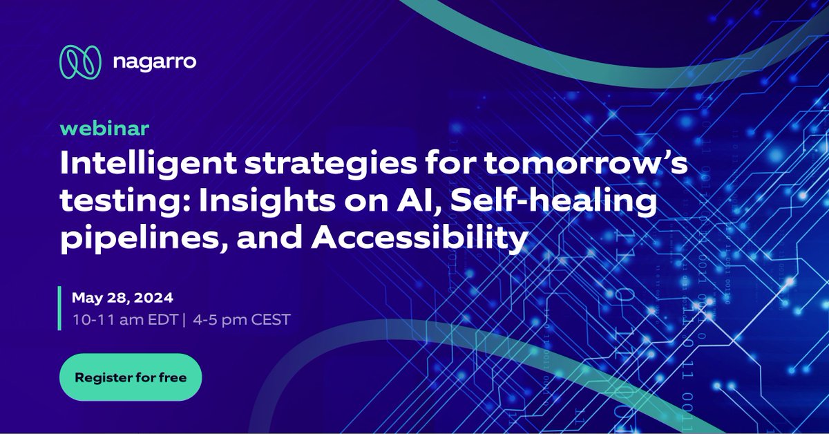 Unlock the future of intelligent testing at Nagarro's thought-provoking webinar on May 28th! Join our experts as they uncover the transformative potential of AI-driven testing, self-healing pipelines, and inclusive design practices– the trifecta for delivering high-quality…