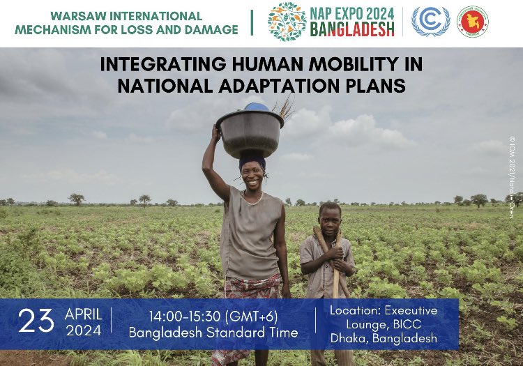 LIve:  #NAPExpo2024 session on integrating displacement, migration and planned relocation into NAPs. WIM ExCom open the session emphasizing the need to understand communities needs & the nature of LossAndDamage to inform policy