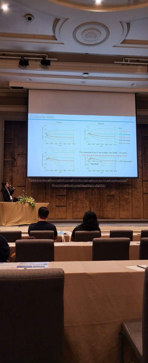 'We need to reduce at least 32% of Plastic emissions by 2035 to achieve Osaka Blue Ocean zero emmissions ' nice presentation from Chisa Higuchi 💪at the 2 UN Ocean Decade Regional Conference at Bangkok