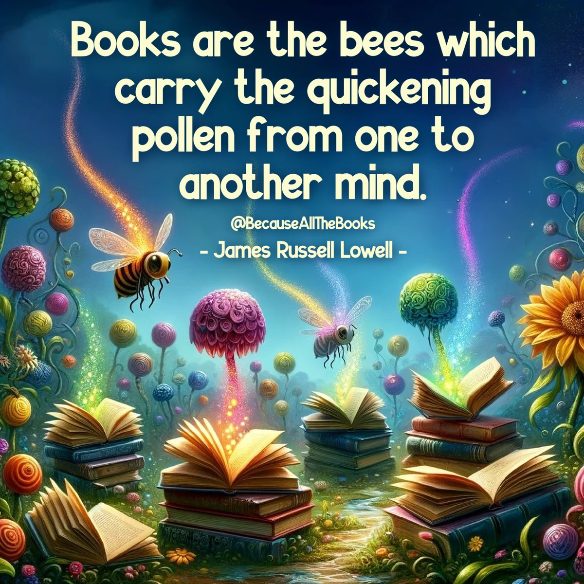 Books pollinate our minds and help them grow. 

#BecauseAllTheBooks #BookFlowers #ReadingMakesMeHappy #BooksForLife #ReadingLife