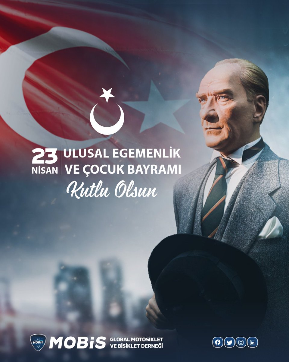 mobisorgtr's tweet photo. 23 Nisan Ulusal Egemenlik ve Çocuk Bayramı'mız Kutlu Olsun!

#23Nisan #Bayram #GlobalMobis #Motosiklet https://t.co/xf4QXJP8lv