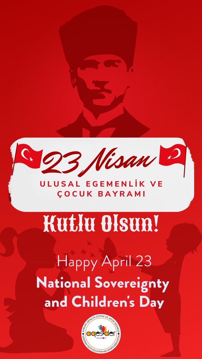 AgesDer's tweet photo. Kurtuluş mücadelemizin mihenk taşı olan Türkiye Büyük Millet Meclisi’nin açılışının 104. yılı ve Atatürk’ün tüm dünya çocuklarına bayram olarak armağan ettiği #23Nisan Ulusal Egemenlik ve Çocuk Bayramı kutlu olsun. 🇹🇷 https://t.co/lSdwK5nloa