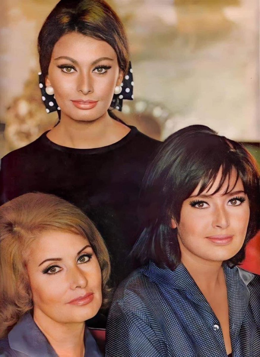 SOPHIA LOREN, her mother (bottom left), and sister (1966).