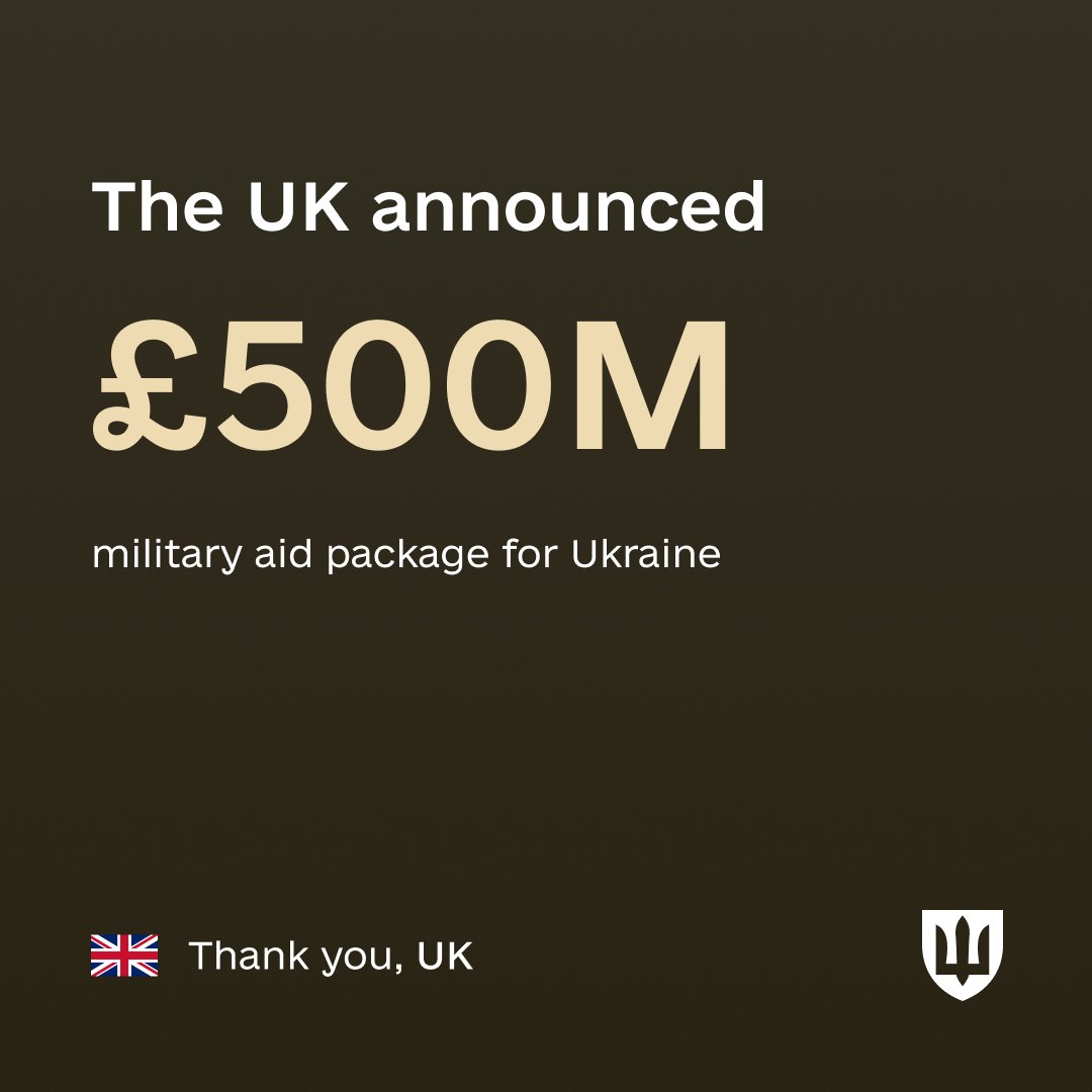 The UK is providing £500m in additional military funding to support Ukraine and its largest-ever package of equipment, which includes: •60 boats including offshore raiding craft, rigid raiding craft and dive boats as well as maritime guns. •More than 1,600 strike and air