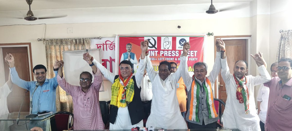 Important Press Conference addressed by Congress leader Pawan Khera, AICC Sec BP Singh, Hamro Party leaders, Left front leaders in support of Darjeeling Congress Candidate Dr. Munish Tamang in Siliguri Congress party will surprise everyone in Darjeeling Lok Sabha.