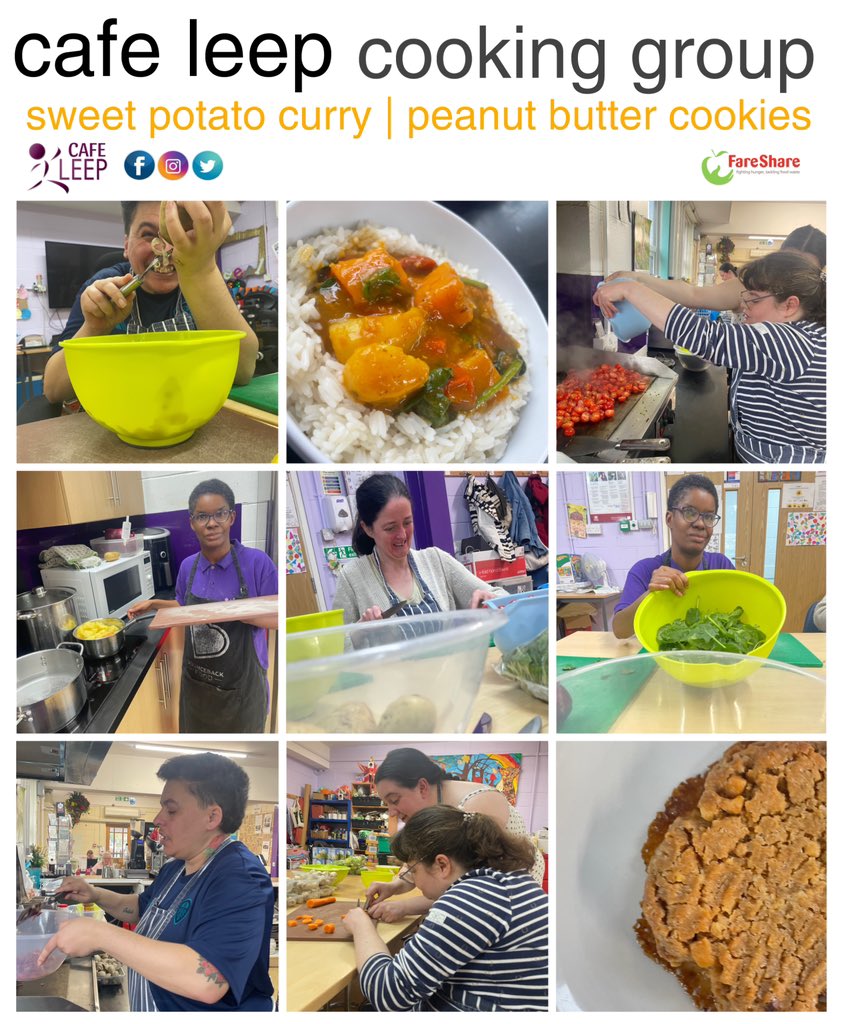 A cracking curry and corking cookies using @FareShareYorks surplus ingredients. There’s more of that curry available today amongst our daily specials too! #Leeds #cafe #socent #learningdisabilities