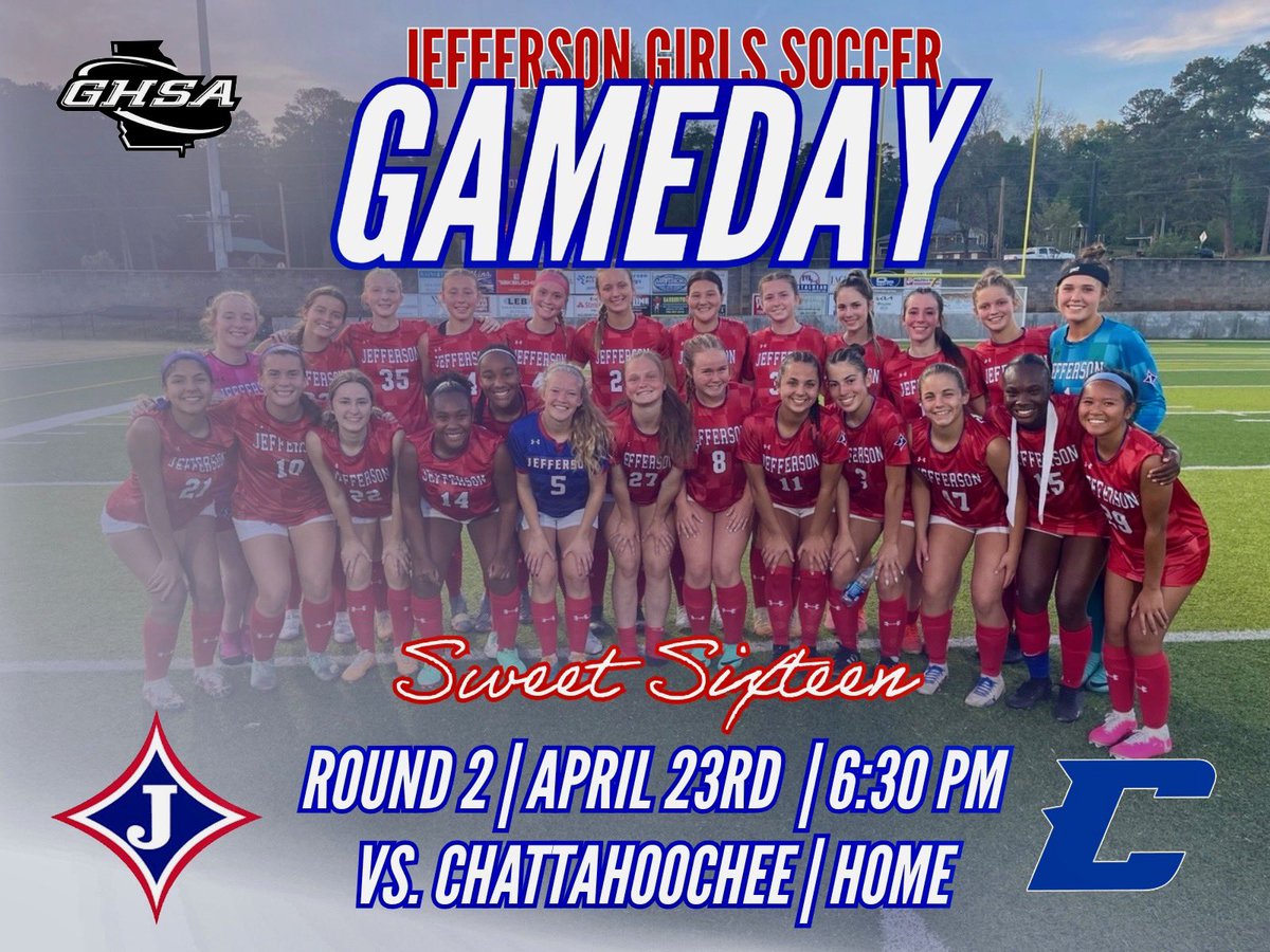 Sweet 16 GHSA 5A State Playoffs TONIGHT!

⏰ 6:30 PM
📍 JEFFERSON Memorial Turf
🆚 Chattahoochee High School

Go Dragons!