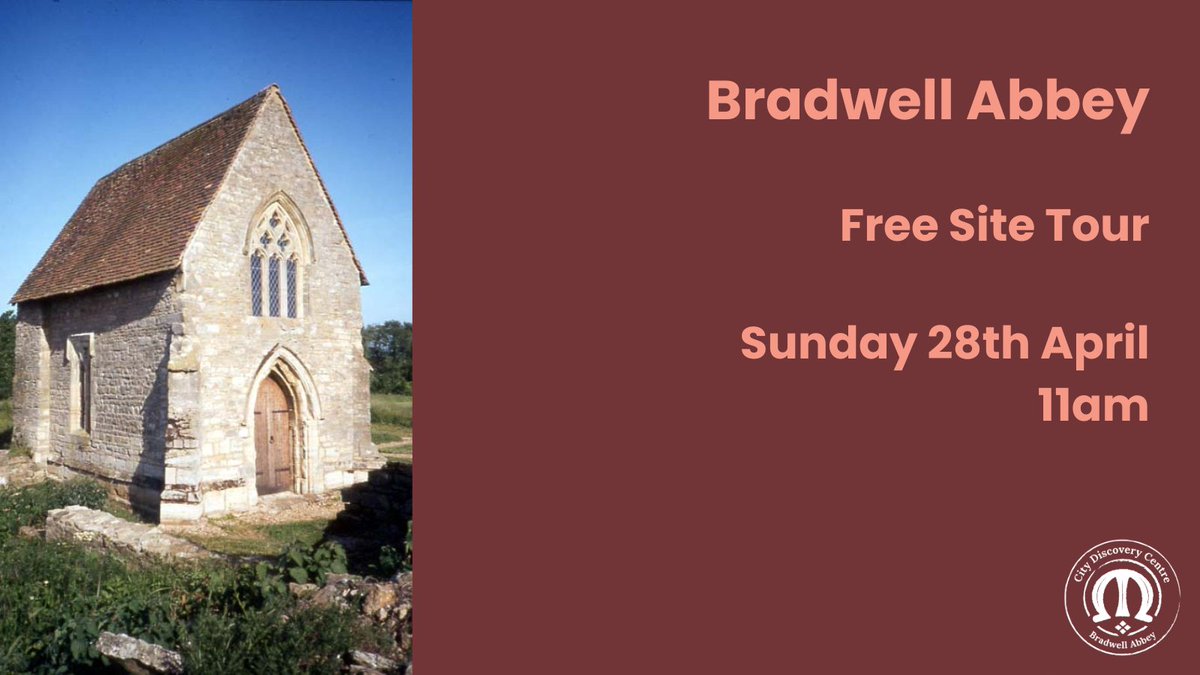 TODAY! Discover Milton Keynes' medieval hidden gem with us on a free site tour of Bradwell Abbey, 11am - 1pm. Plus, Good Times Cafe will be on site serving their delicious toasties and sweet treats.