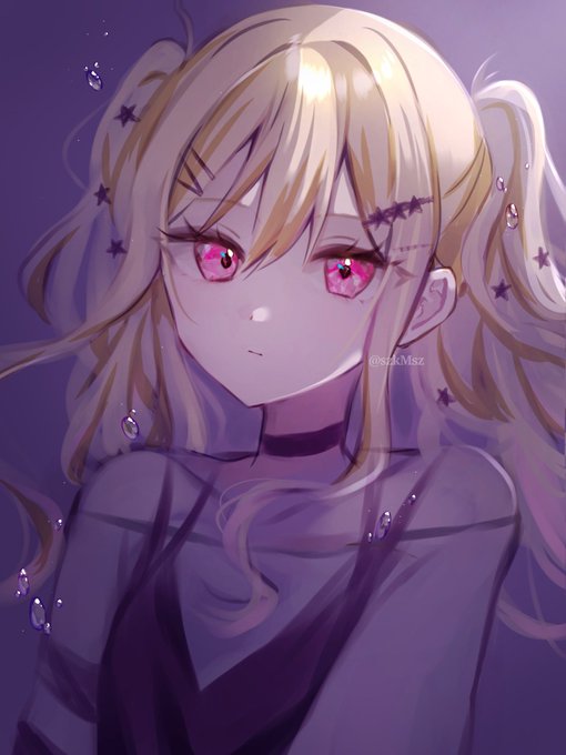 「blonde hair purple background」 illustration images(Latest)