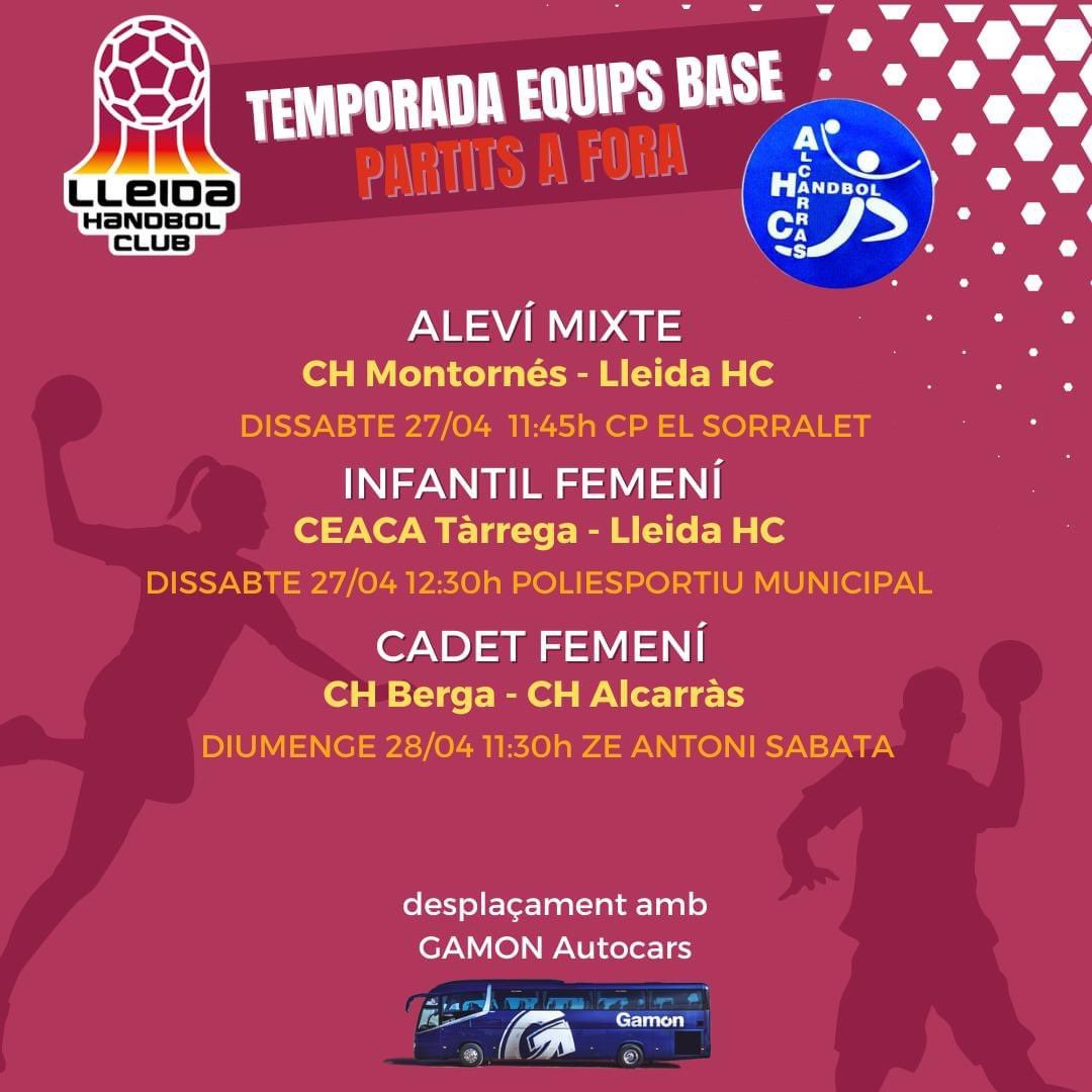 LleidaHC's tweet image. 🚍Aquest cap de setmana es desplacen a jugar com a visitants. El dissabte juguen a fora l'Aleví mixte i l'infantil femení del Lleida HC. I el diumenge ho fa el cadet femení del CH Alcarràs. 💪
#LleidaHC #EquipsBase
