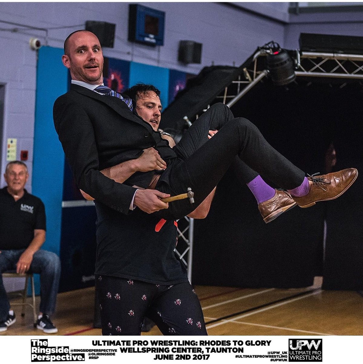 TheMCWithSocks's tweet photo. Happy Birthday to one half of The Brothers Awe, Scott. 
To celebrate here is a picture of us together when you were a nice guy…

🤼‍♀️ @UltimateProUK 
📸 @olisandler 
💪 @TBAWrestling 

🗣🎤🧦

#socks 
#socksaddict #sockschallenge  #sockknittersofinstagram 
#MC 
#birthdayboy https://t.co/cWCvL0scwm